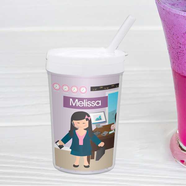 A Girl Crunching Numbers Toddler Cup