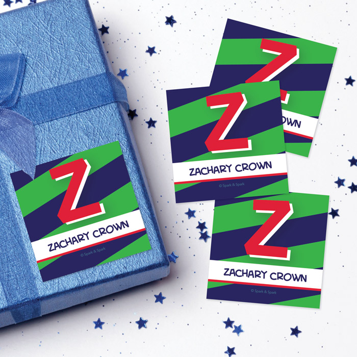 Brilliant Initial Green Gift Label Set