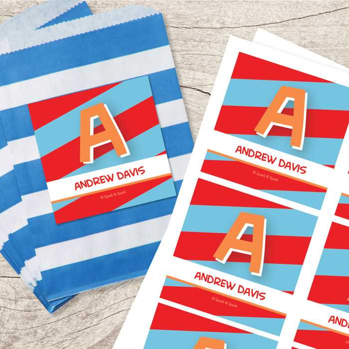 Brilliant Initial Red Gift Label Set