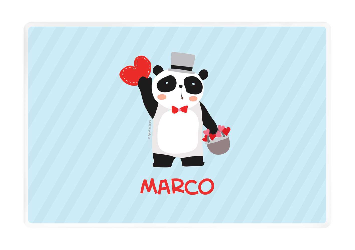 Panda and Hearts Kids Placemat