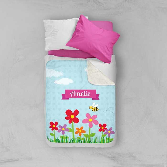 Spring Flowers Sherpa Blanket