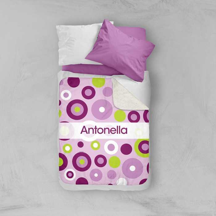 Circles and Circles Purple Sherpa Blanket