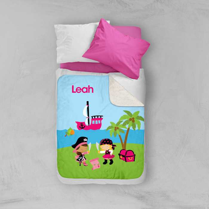 Yo Ho Pirate Girl Sherpa Blanket