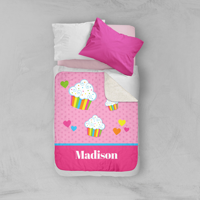 Rainbow Cupcake Sherpa Blanket