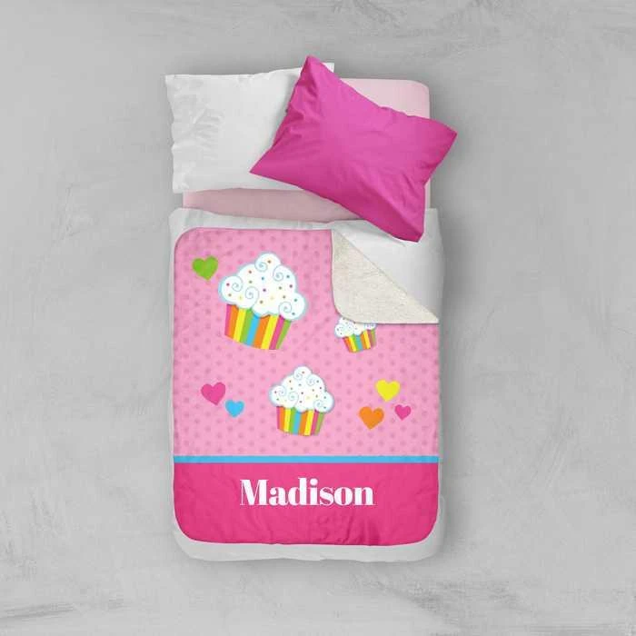 Rainbow Cupcake Sherpa Blanket