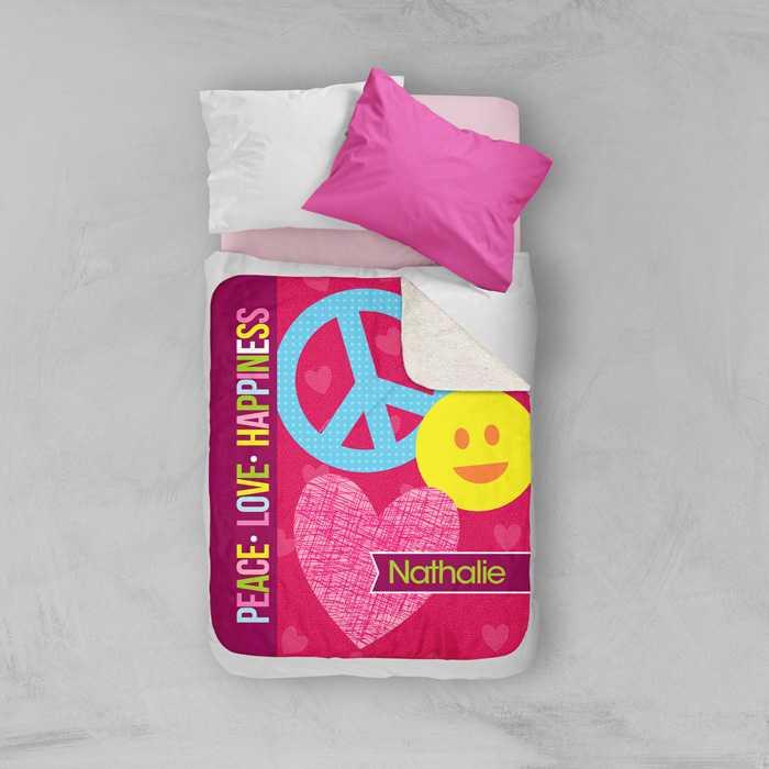 Peace & Love Signs Sherpa Blanket