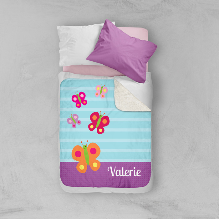 Sweet Butterfly Sherpa Blanket