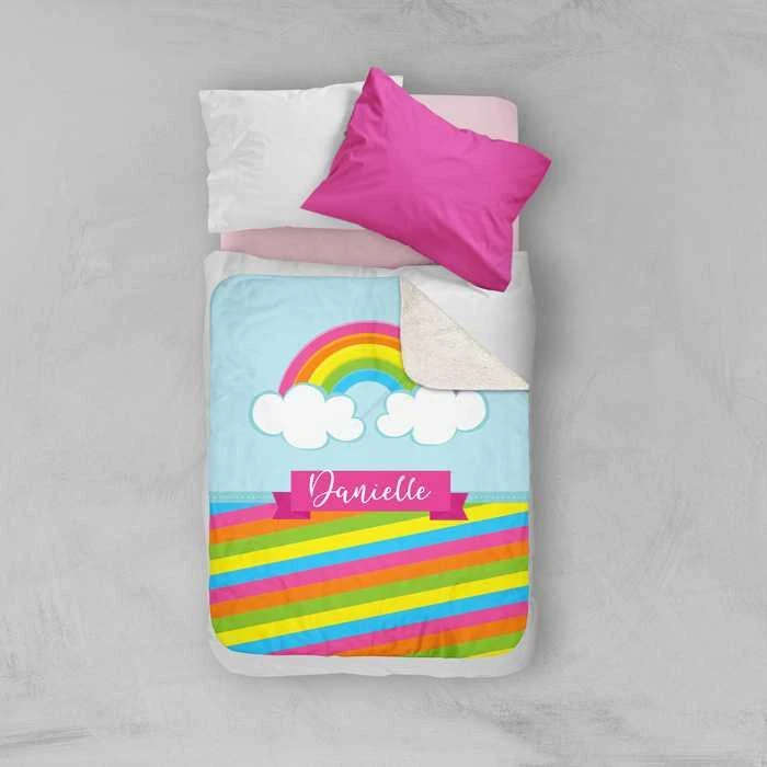 A Rainbow In The Sky Sherpa Blanket