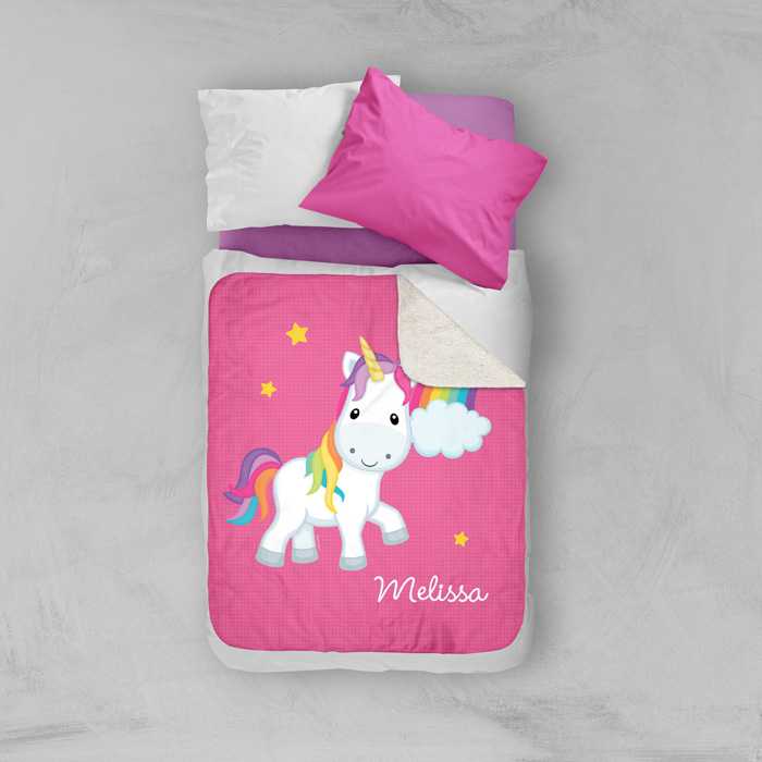 Rainbow Unicorn Sherpa Blanket