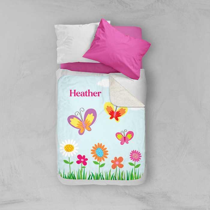 A Butterfly Field Sherpa Blanket