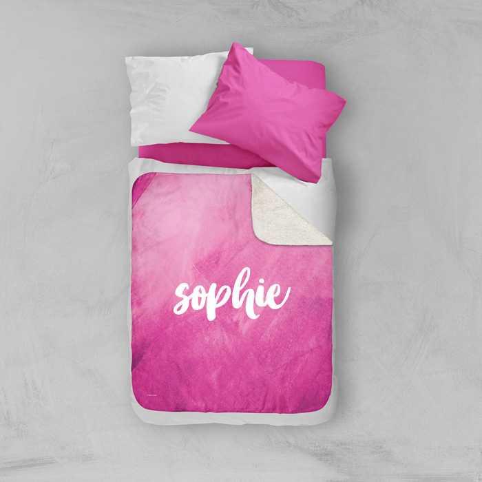 Bold Colorful Name Pink Sherpa Blanket