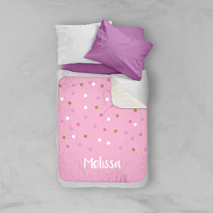 Sweet Glitter Dots Sherpa Blanket