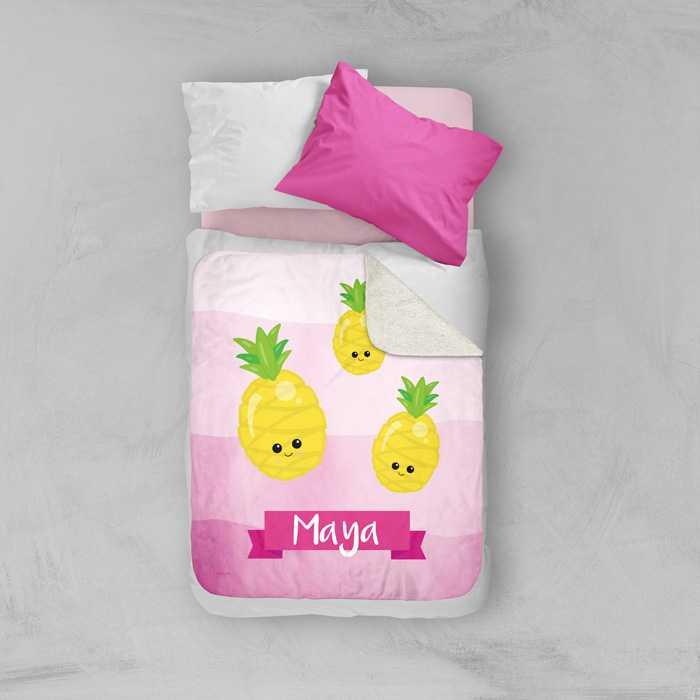 Yummy Pineapples Sherpa Blanket