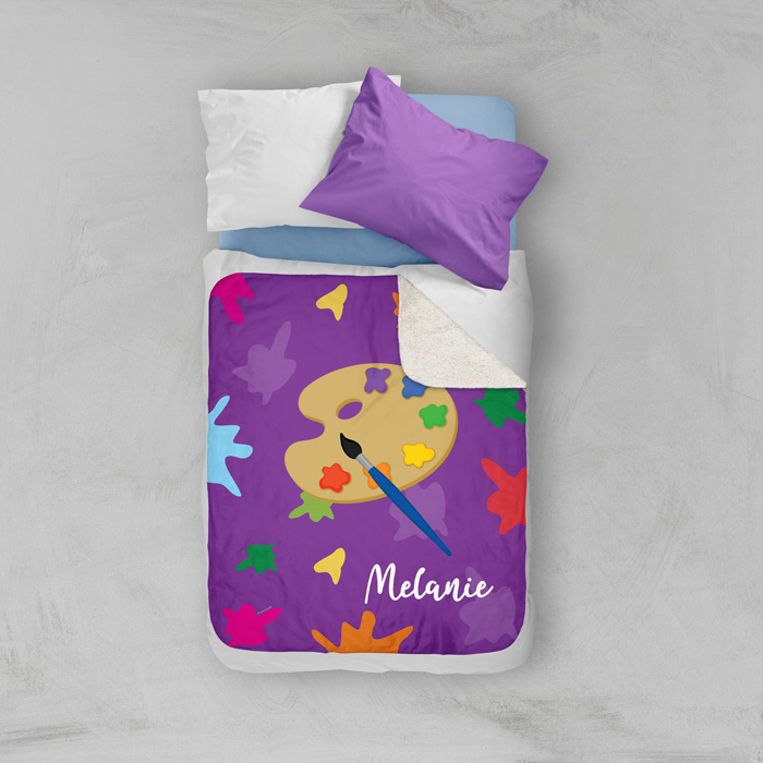 Ready For Art Purple Sherpa Blanket