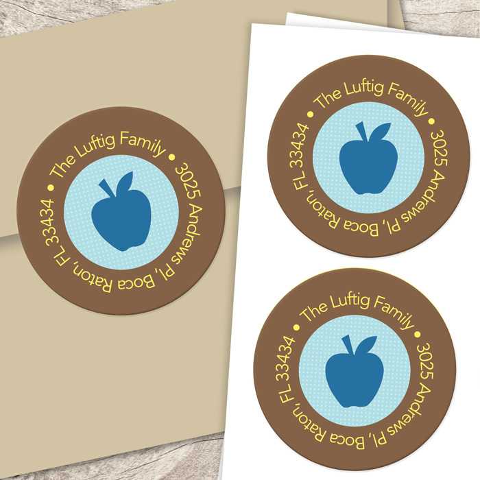 Blue Apples greetings label