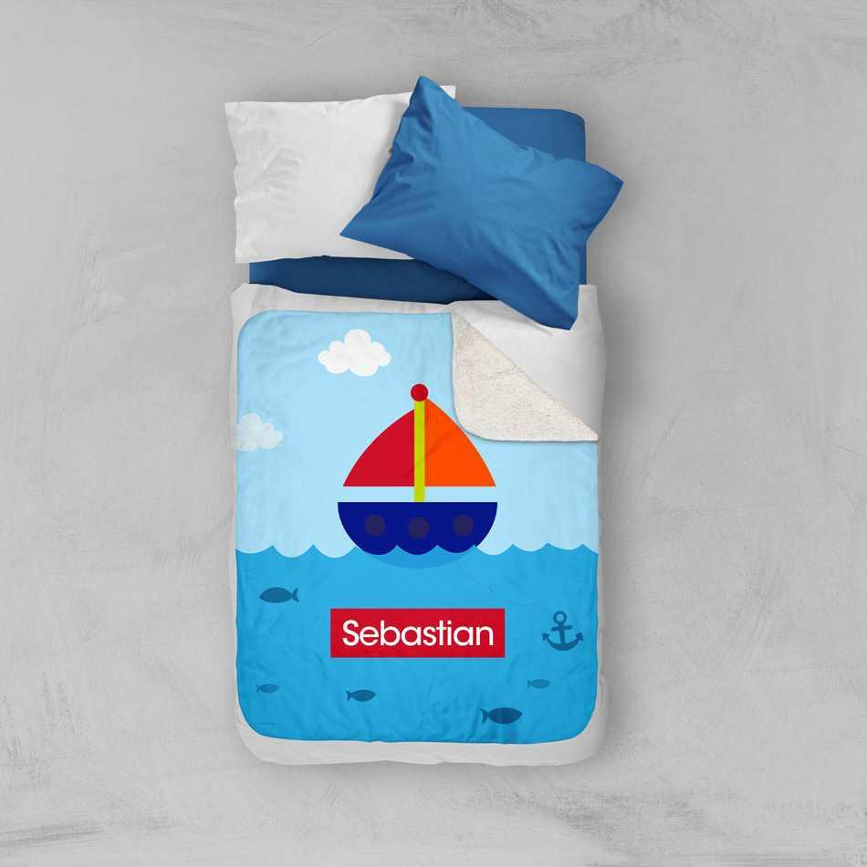 Sailing The Blue Ocean Sherpa Blanket