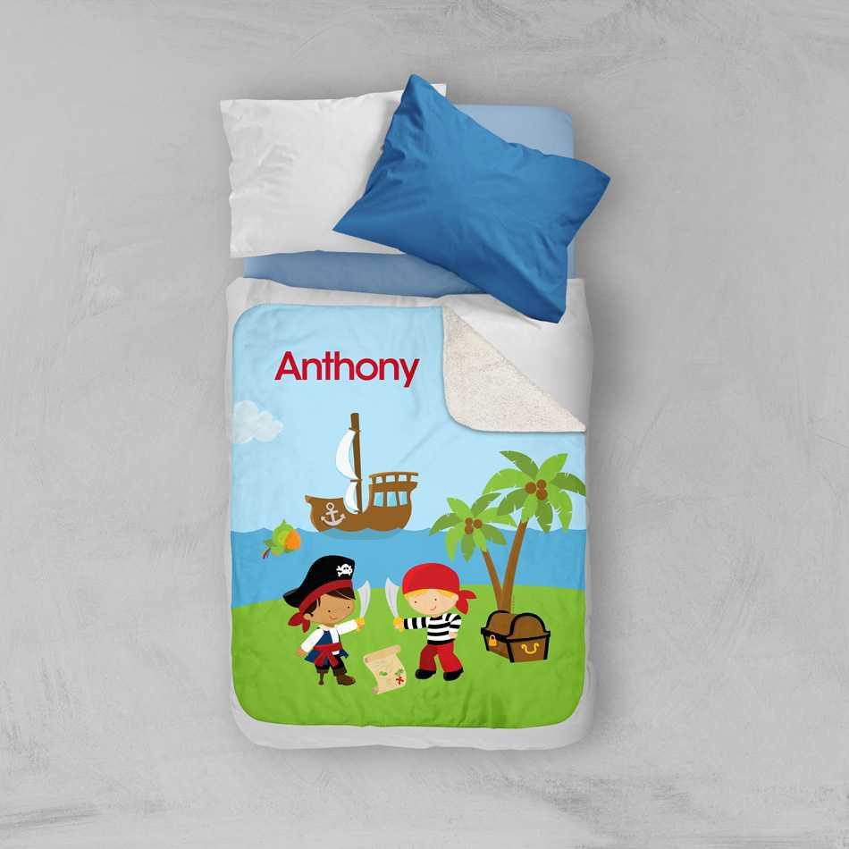 Yo Ho Pirate Sherpa Blanket