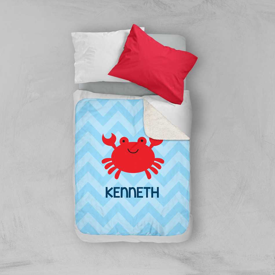 Happy Crab Sherpa Blanket