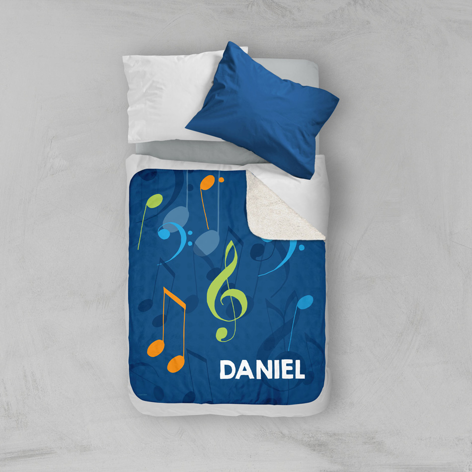 Musical Notes Sherpa Blanket