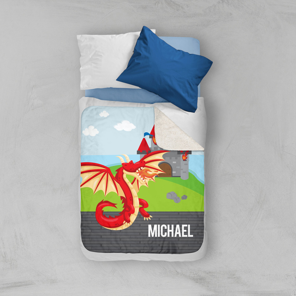 Dragon Fire Sherpa Blanket