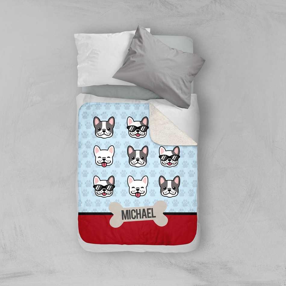 Cool Dogs Blue Sherpa Blanket