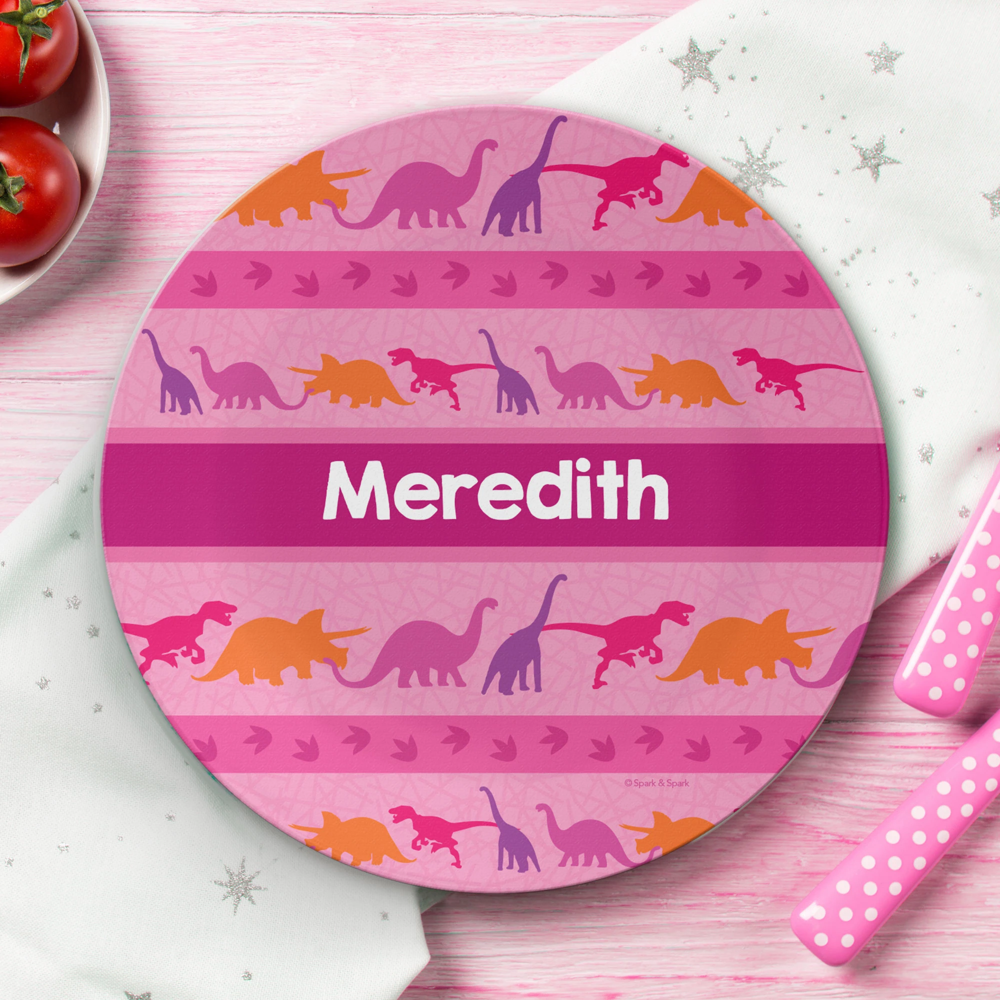 Dinosaur trails Girl Kids Plates