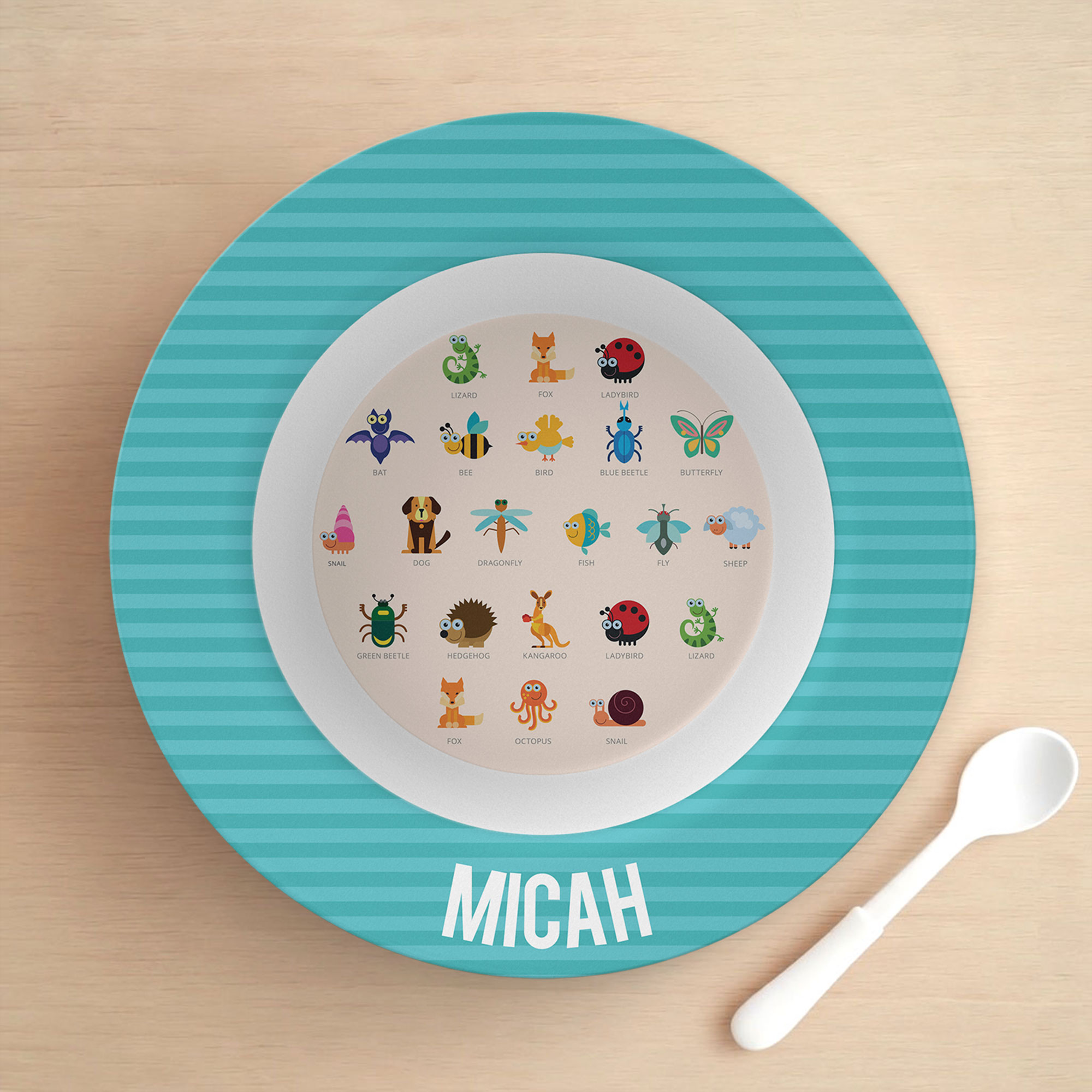 Animal ABC Beige Kids Bowl