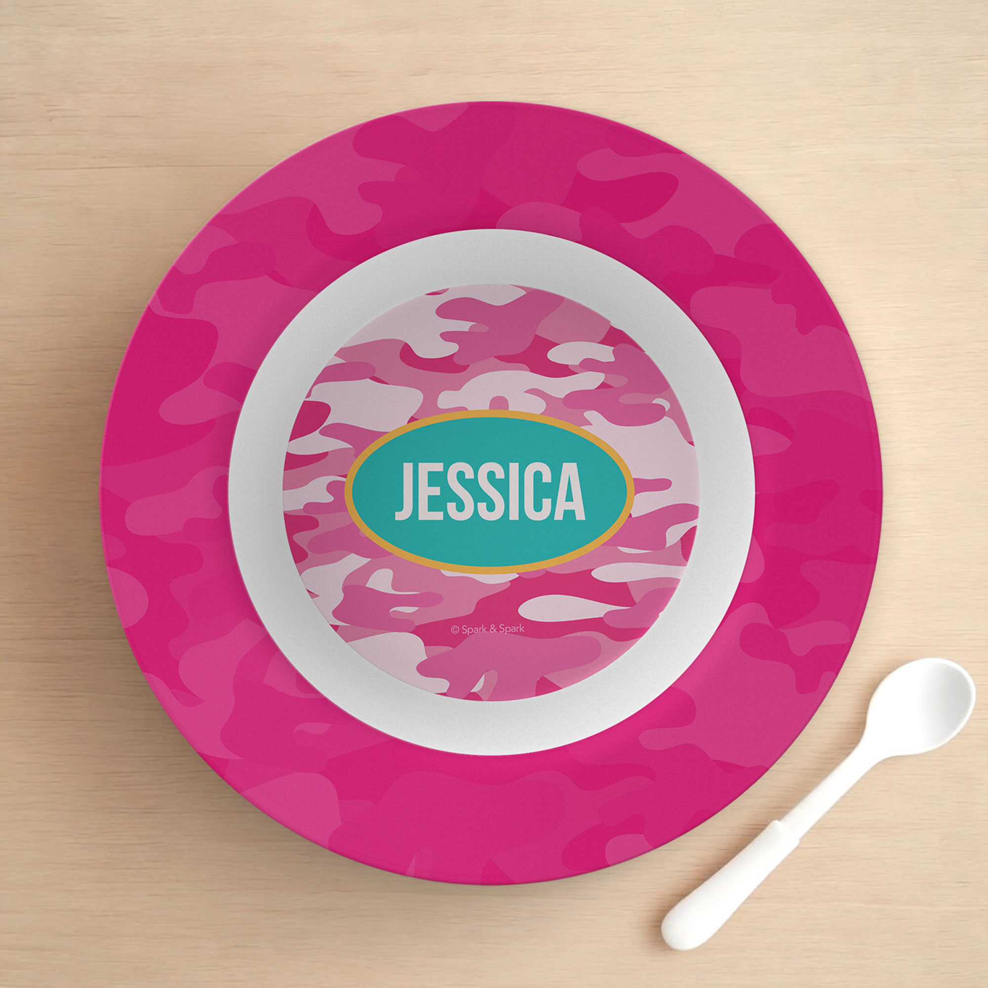 Pink Camouflage Kids Bowl