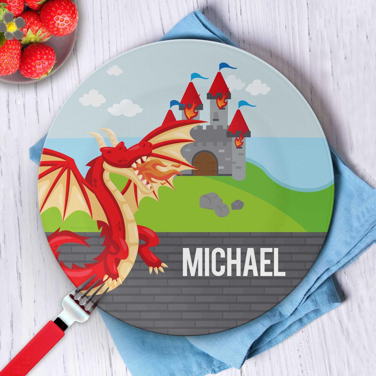 Dragon Fire Personalized Boys Plate