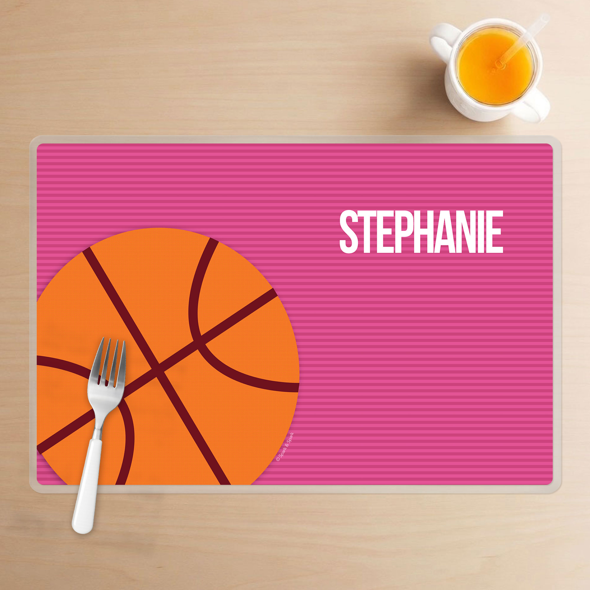 Girl Basketball Fan Pink Kids Placemat