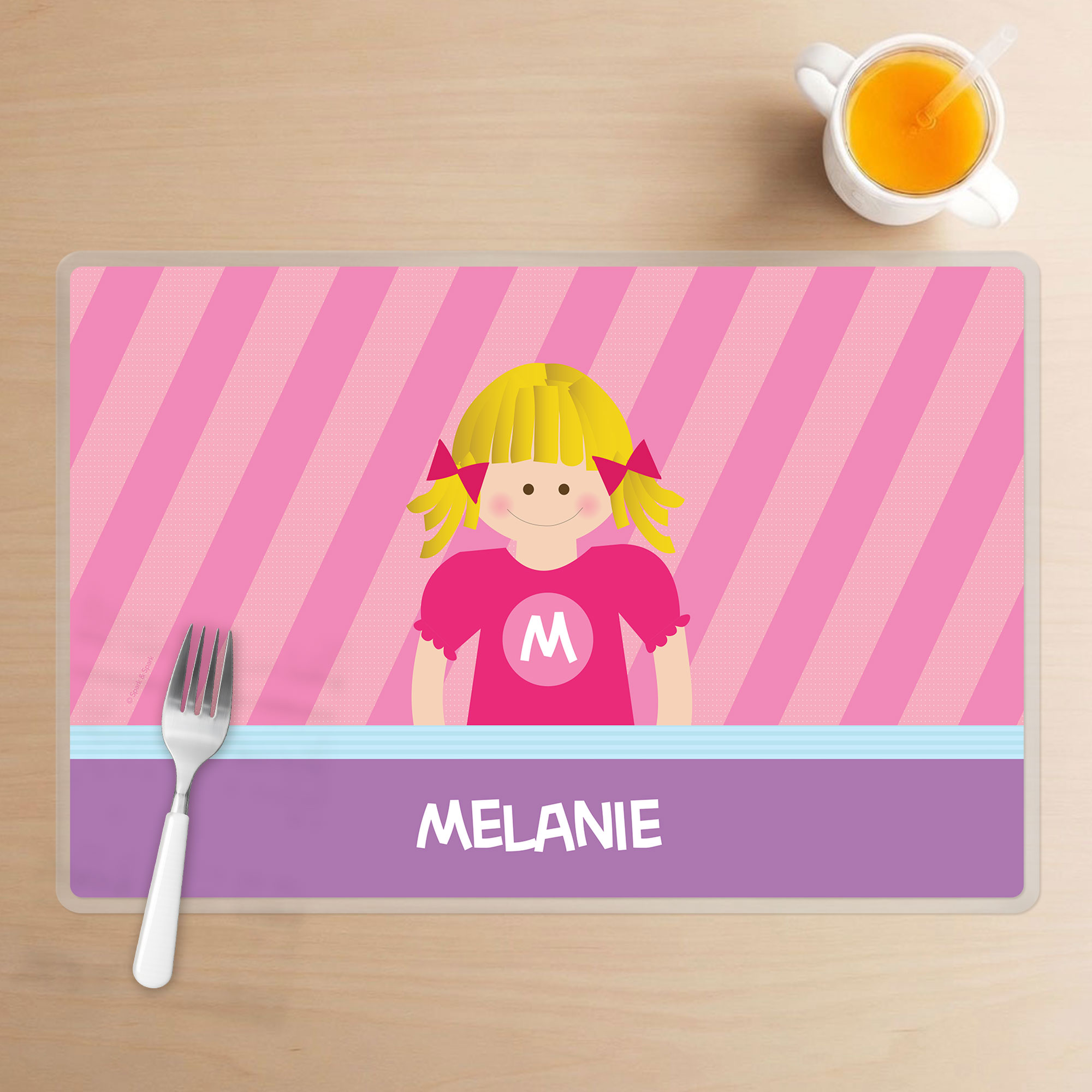 Bubblegum Girl Custom Placemat for Girls