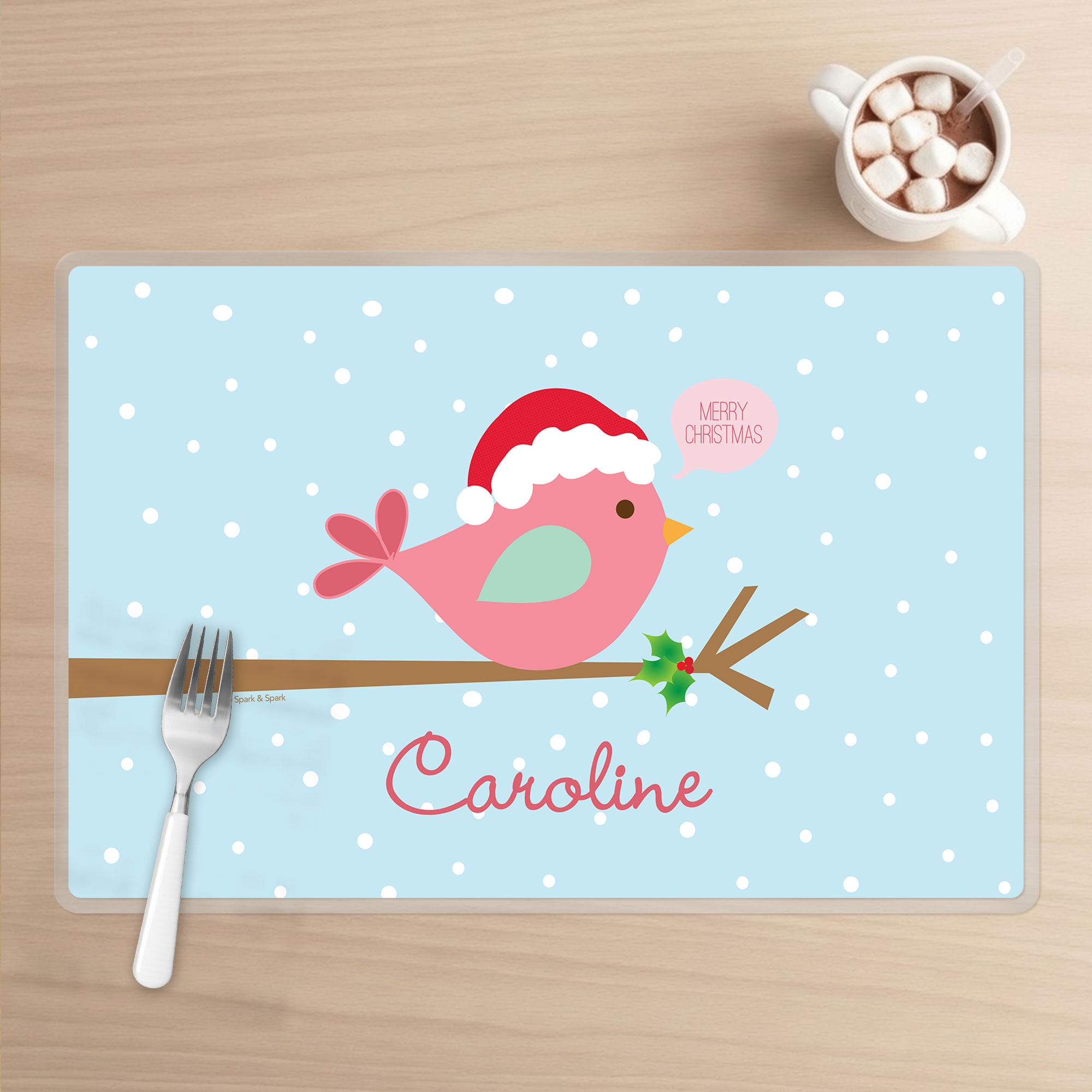 Cute Xmas Birdie Kids Placemat