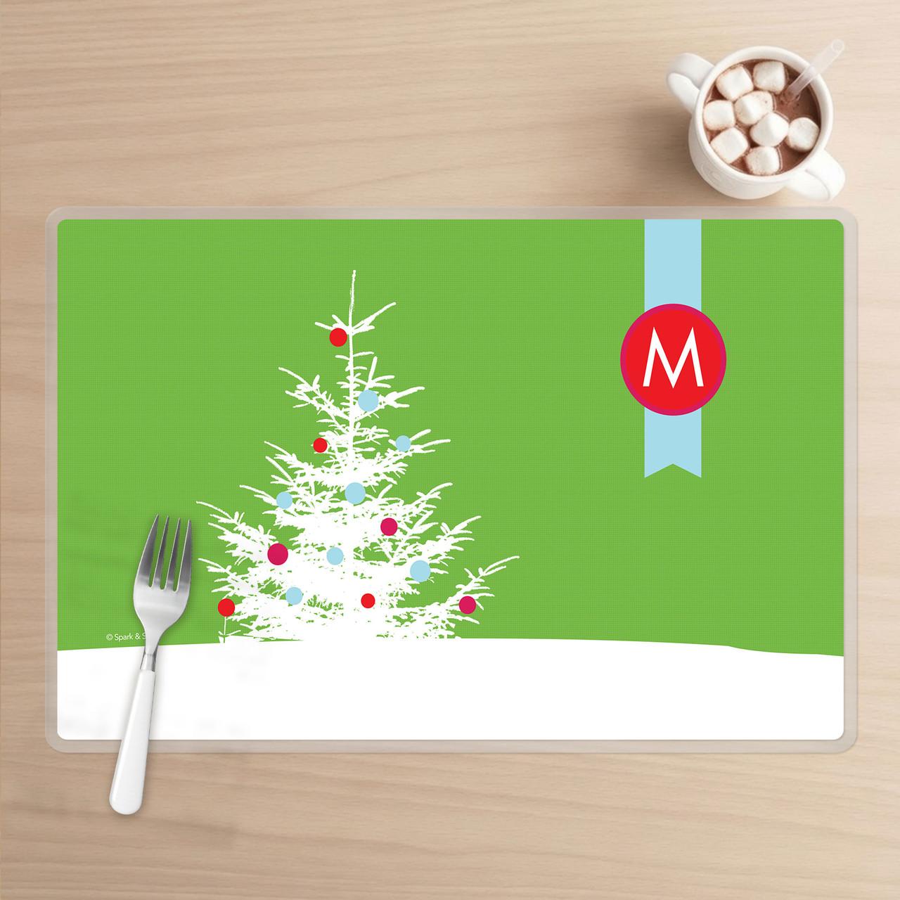 A Snowy Xmas Tree Holiday Placemat