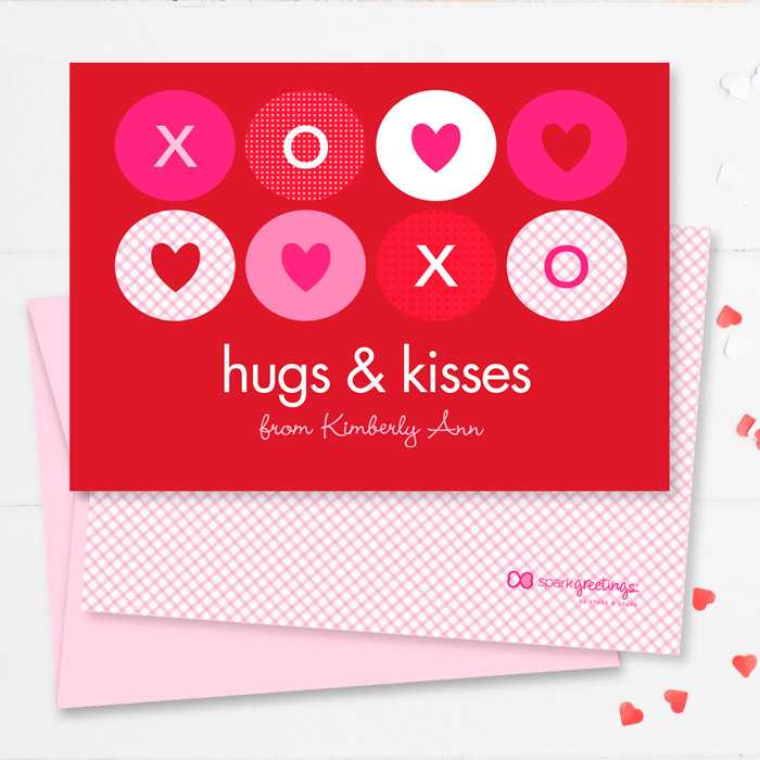 Hugs And Kisses Kids Valentines Cards