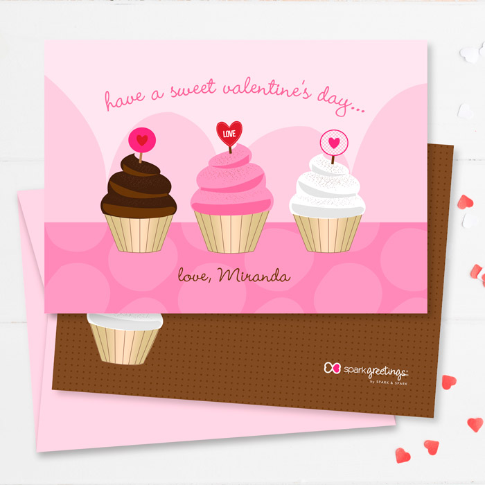 A Sweet Cupcake For Kids Valentines Cards