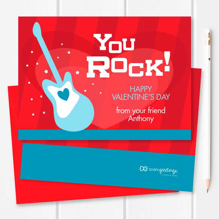 You Rock My World Kids Valentines Cards