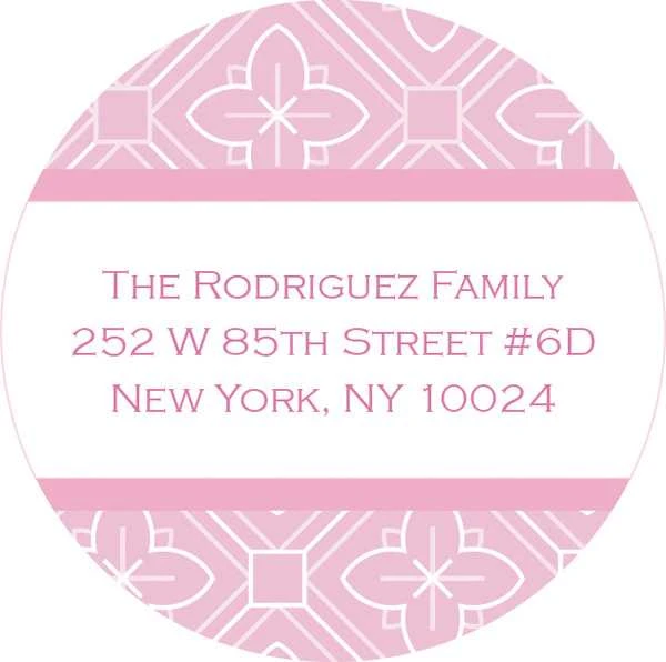 Pink Rosettes Cute Address Labels