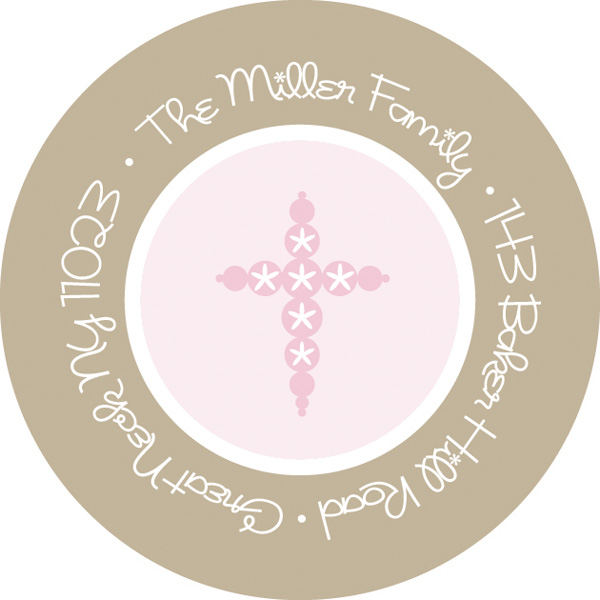Classic Pink Medallions Cute Address Labels