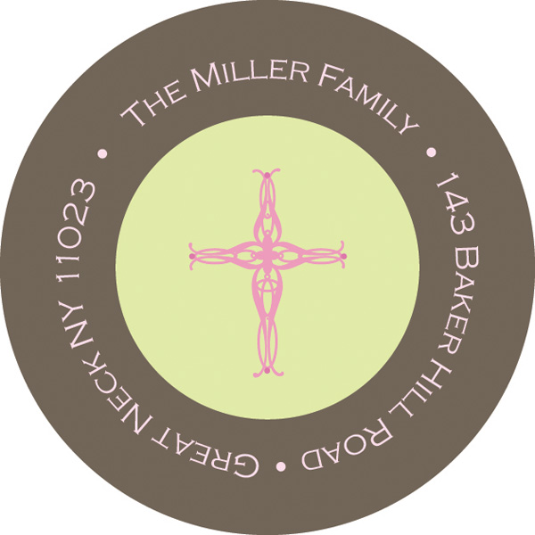 Corner Pink Cross Cute Address Labels