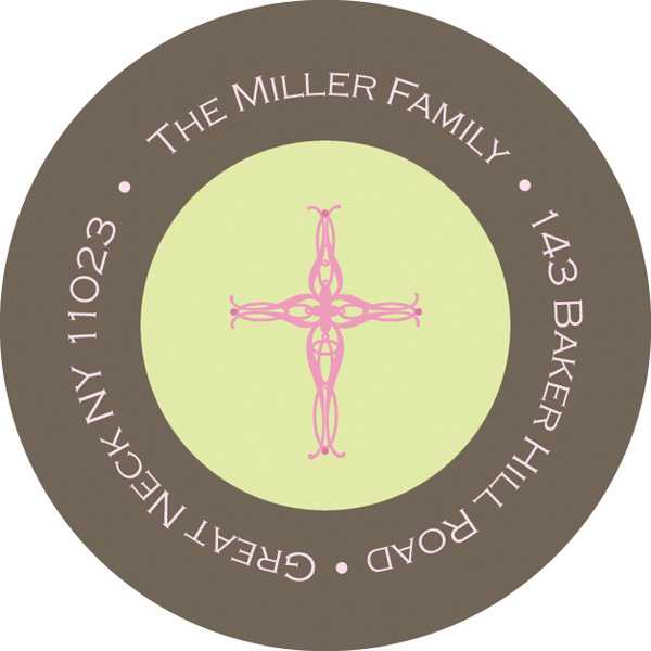 Corner Pink Cross Cute Address Labels