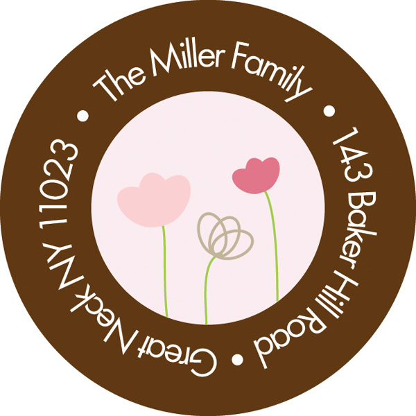 Chocolate And Pink Garden Religious Address Labels