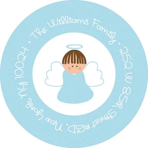 Boy Angel Swirls Address Return Labels