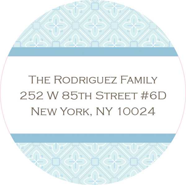 Blue Rosettes Cute Address Labels