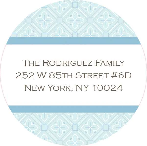 Blue Rosettes Cute Address Labels
