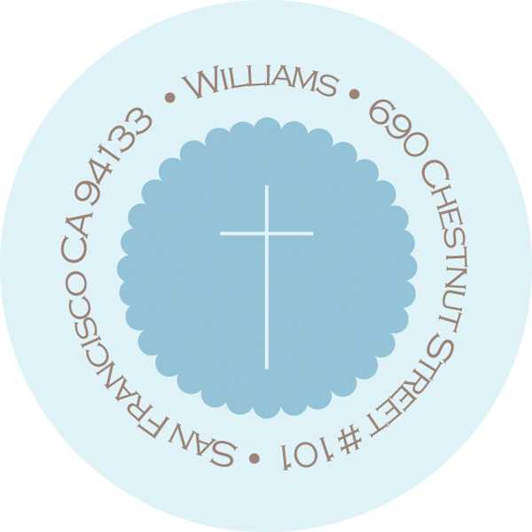 Simple Scallop In Blue Address Return Labels