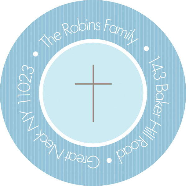 Cute Blue Stripes Christian Address Labels