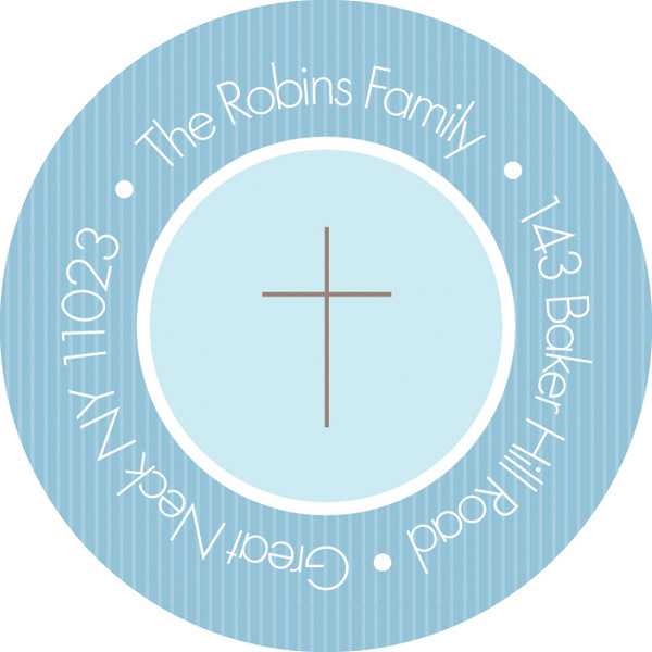 Cute Blue Stripes Christian Address Labels