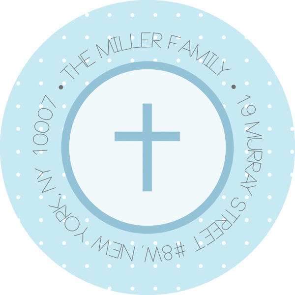 Medallions & Blue Dots Religious Address Labels