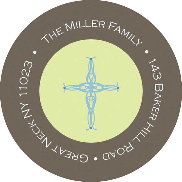 Corner Blue Cross Cute Address Labels