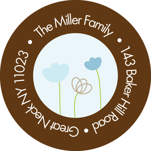 Chocolate And Blue Garden Religious Address Labels